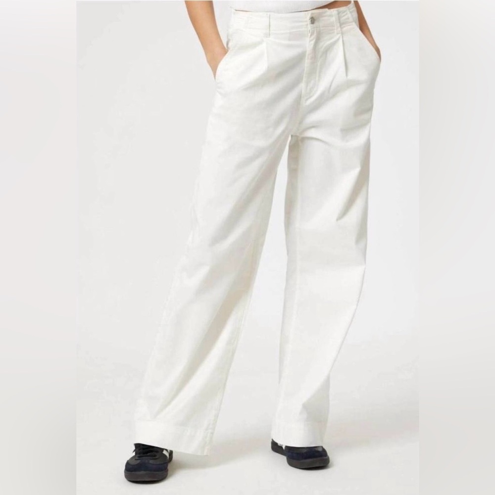 MAVI Pera Pleated Wide Leg Ultra High Rise Pants Trousers Linen Cotton Summer - Picture 3 of 14